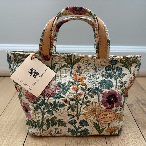 Flemish Tapestries Floral Embroidery Handbag - Picture 1 of 6